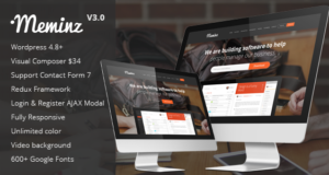 Meminz – Software Landing Page Vorlage herunterladen