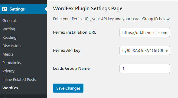 WordFex - Synchronisieren Sie WordPress mit Perfex - 1