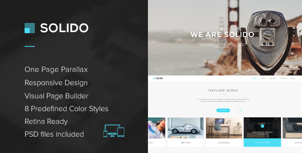Wordpress Kreativ Template Solido - Responsive One Page Multi-Purpose Theme
