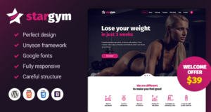 Stargym – Gym Trainer, Fitness Club und Gym WordPress Layout