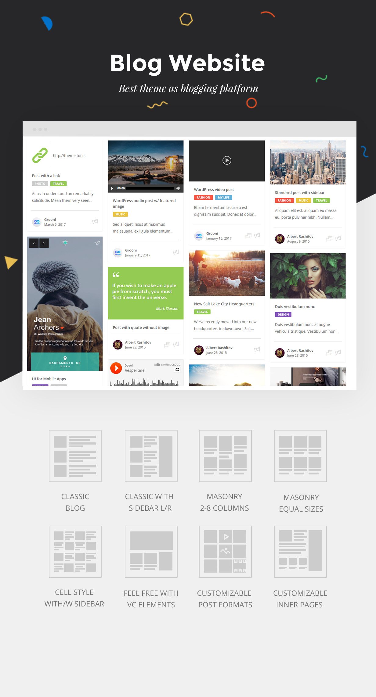Bestes neues Thema für Blog, Blogger und Blogging, Blog as no Other