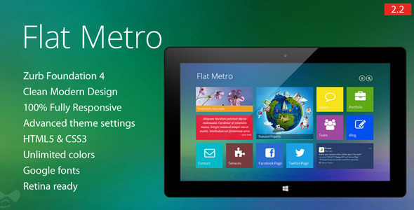 Flat Metro - Responsive Drupal Theme - Kreatives Drupal