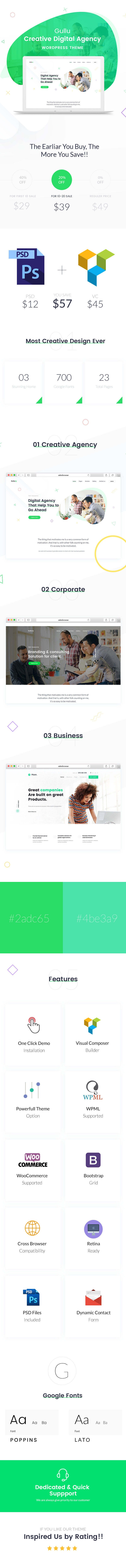 Gullu - Kreative digitale Agentur & Mehrzweck-WordPress-Theme - 1