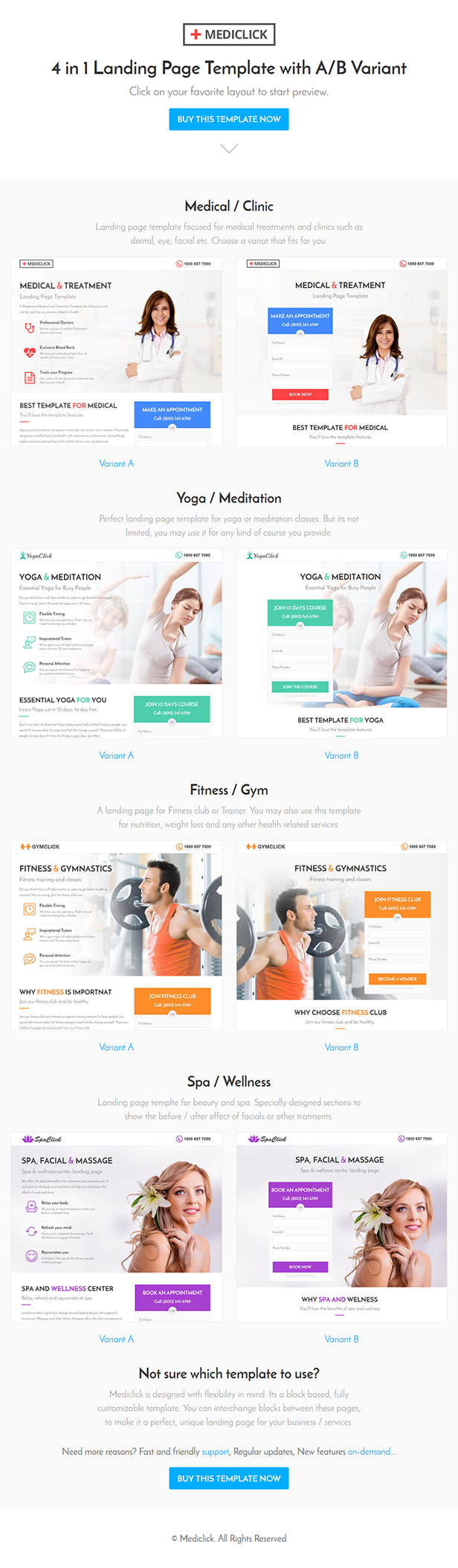 Mediclick - Medizinische Landing Page WordPress Theme