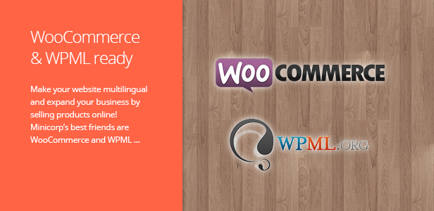 WooCommerce & WPML fertig. Möchten Sie einen E-Shop oder eine mehrsprachige Seite oder einen Blog haben? Kein Problem. Die besten Freunde von Minicorp sind WooCommerce und WPML… Das Thema ist bereit für die Übersetzung