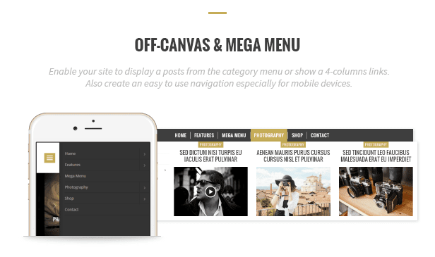 Off-Canvas- und Mega-Menü