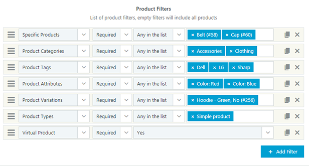 Produktfilter