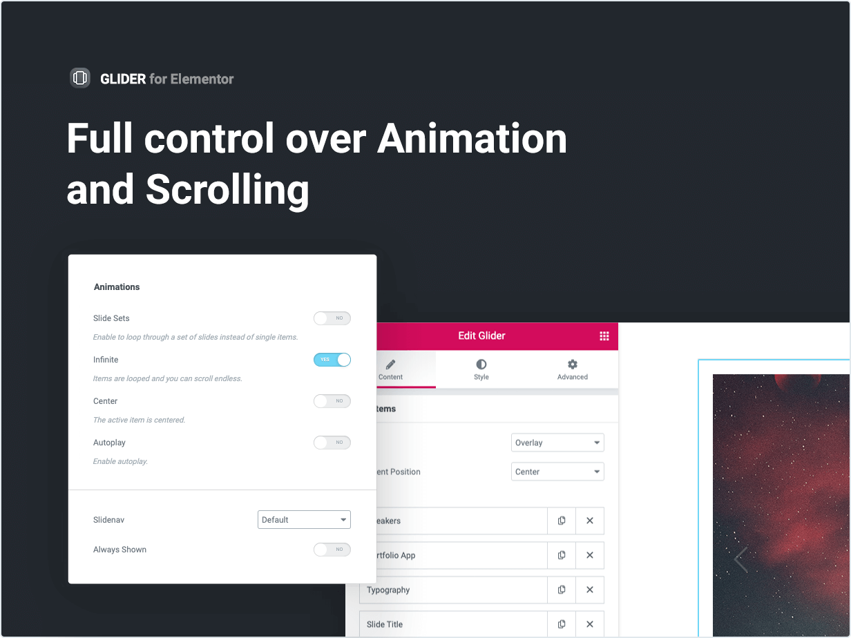 Kontrolle über Animation und Scrollen