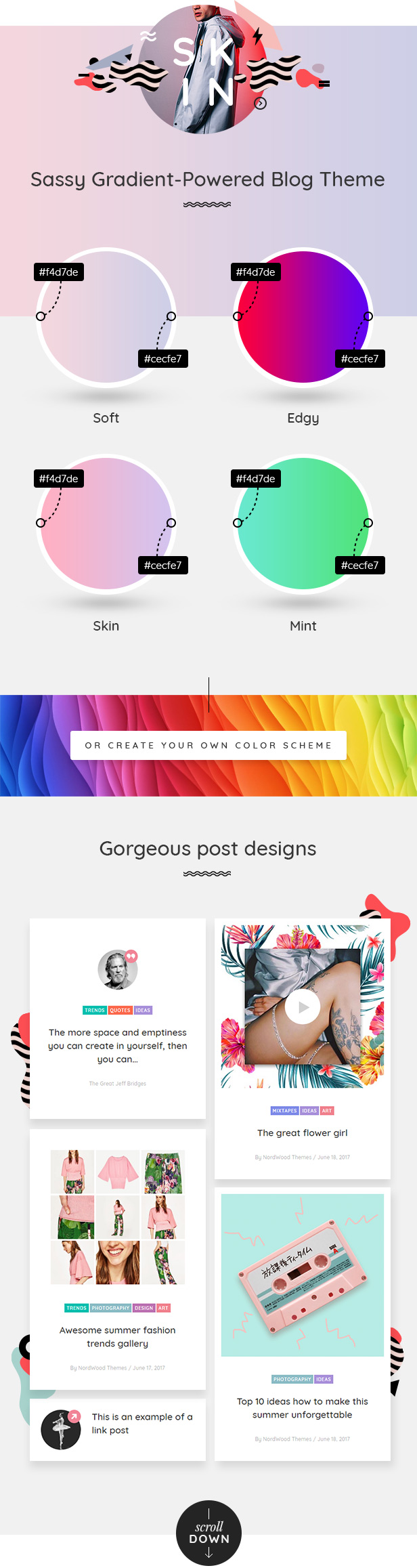 SKIN - Gradient-Powered Creative Blog & Shop WordPress-Theme - 3