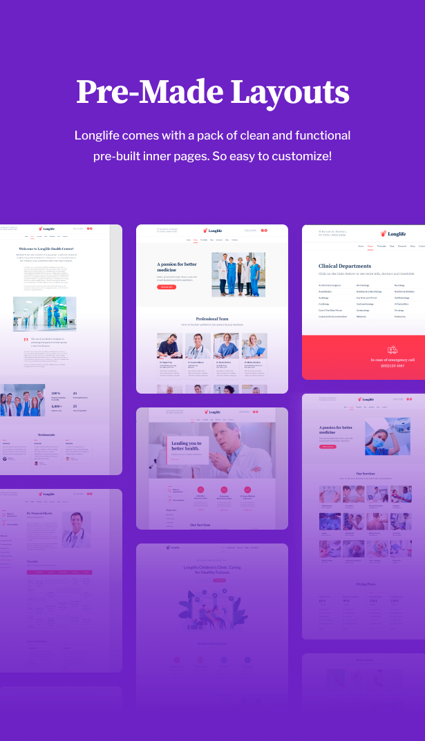LongLife - Doktor, Gesundheit & Medizin WordPress Theme - 5