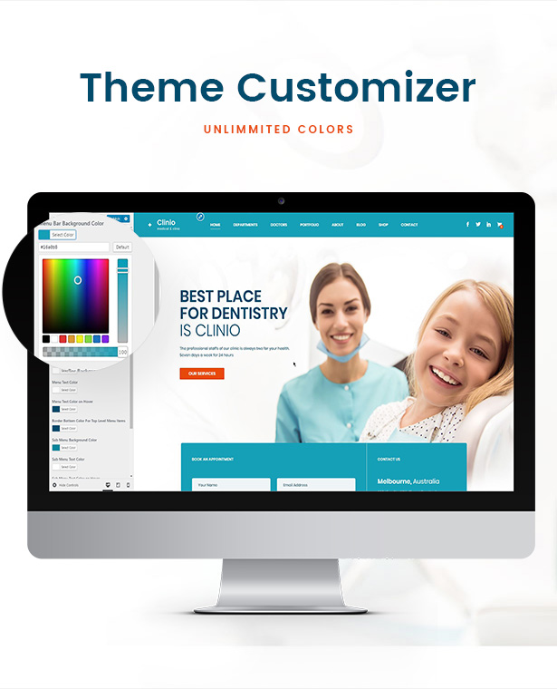Clinio - Medizinischer und zahnmedizinischer WordPress Theme Theme Customizer