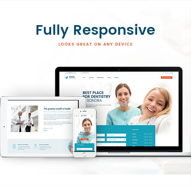 Clinio - Medical & Dental WordPress Theme voll ansprechbar