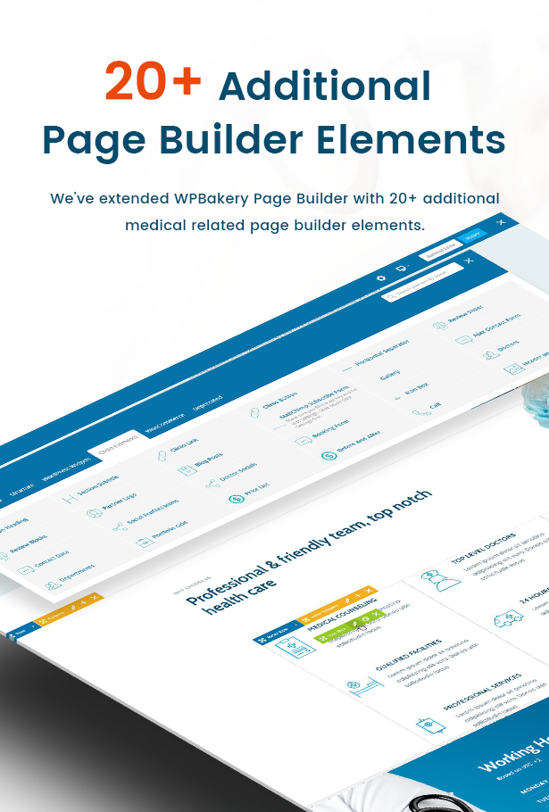 Clinio - Medical & Dental WordPress Theme Zusätzliche Page Builder-Elemente