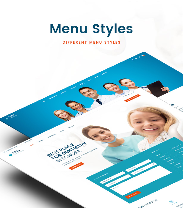 Clinio - Medizinische und zahnmedizinische WordPress-Themenmenüstile