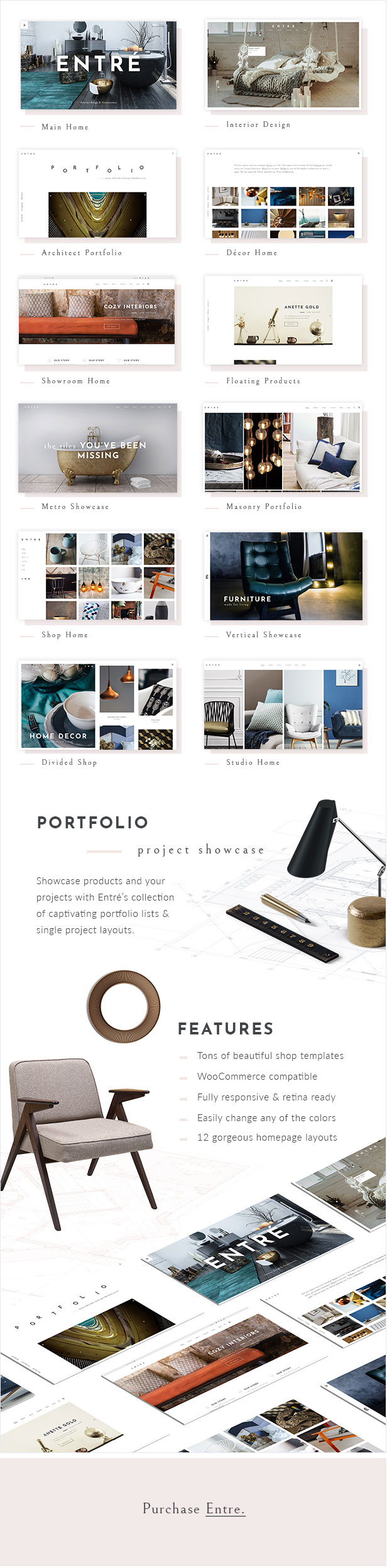 Entré - Ein elegantes WordPress-Theme für Innenarchitektur und Dekor - 1