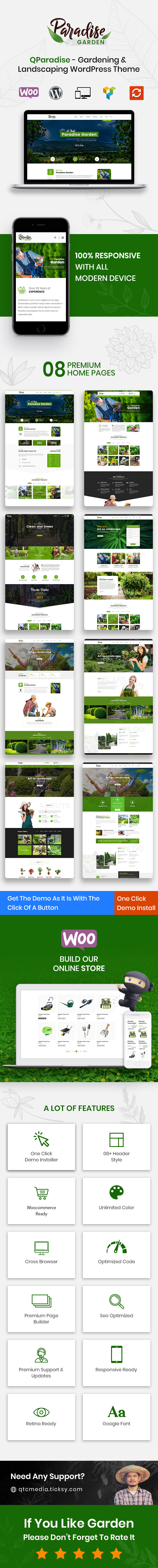 QParadise - Gartenarbeit und Landschaftsgestaltung WordPress Theme - 3
