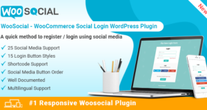 WooSocial – WooCommerce Social Login WordPress Plugin