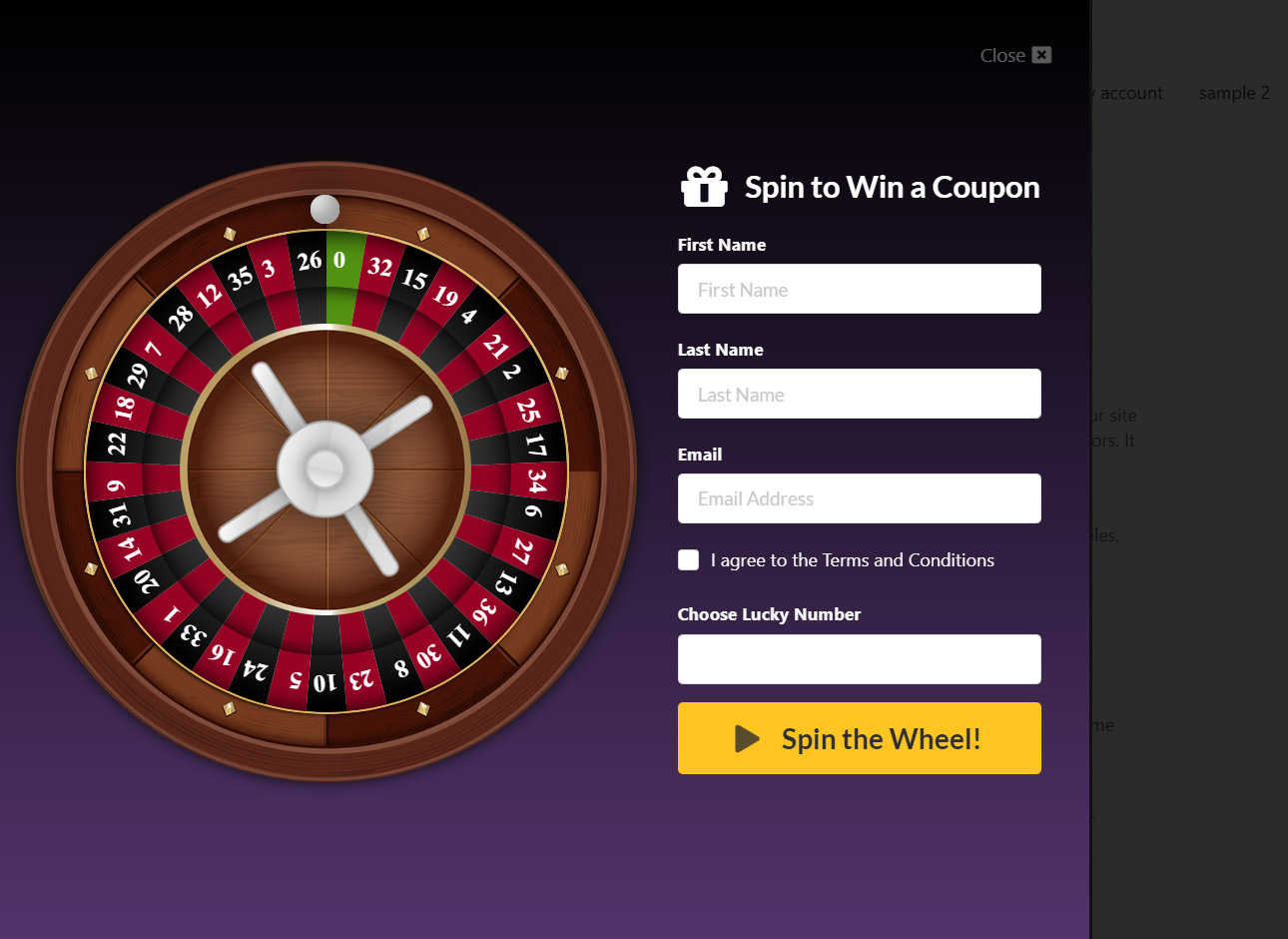 WP Roulette Wheel - Drehen Sie, um WooCommerce Coupons zu gewinnen - 4