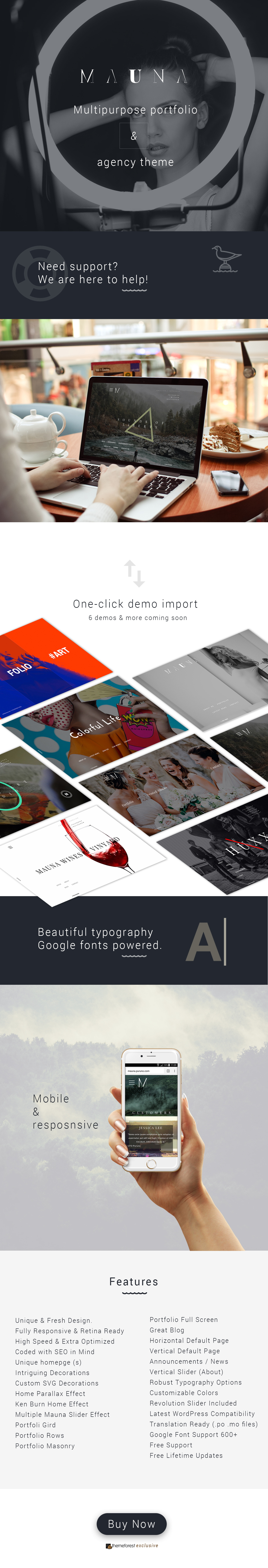 Mauna - Vollbild-Portfolio & Agentur-Thema - 2