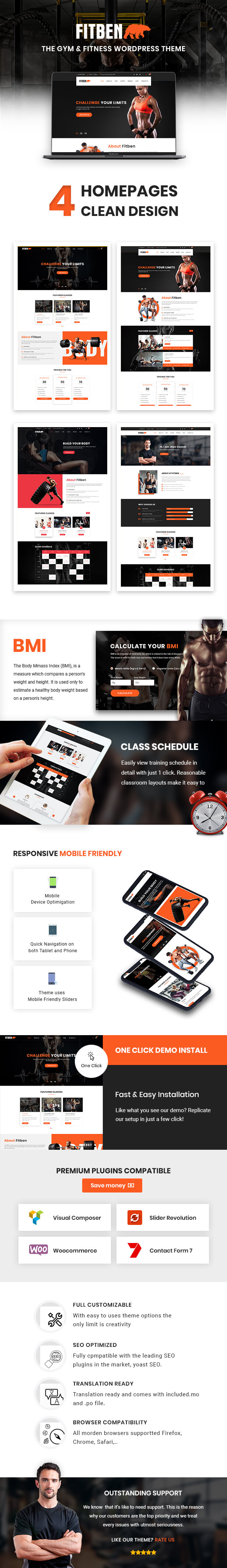 Fitben - Gym Fitness WordPress Theme - 1