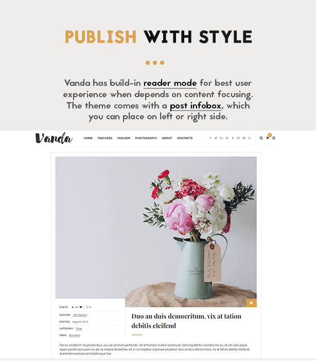 Vanda Blog Theme - Gestylte Einzelbeiträge