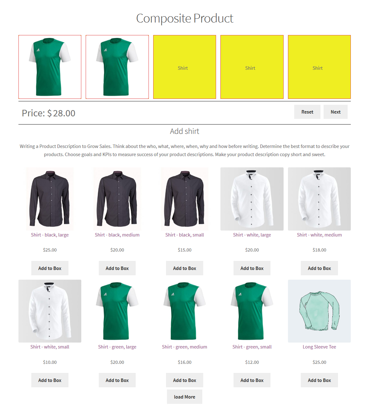 WooCommerce Composite-Produkte - Plugin für Builder für mehrere Schritte - 1