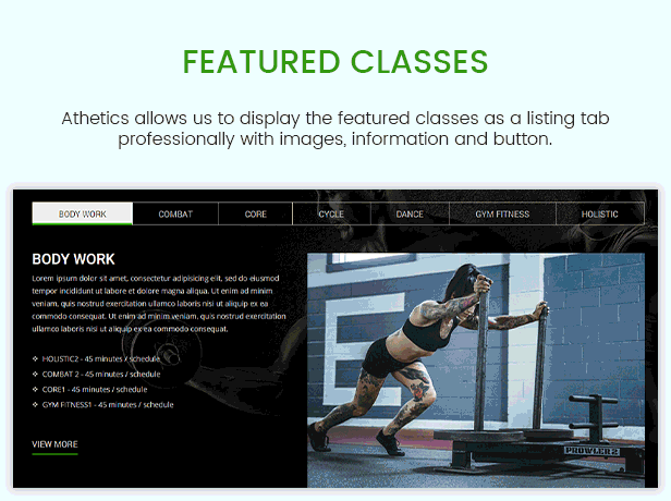 Athetics - Professionelles Fitnessstudio Fitness WordPress Theme 