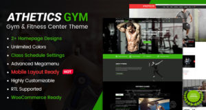 Athetics – Gym Fitness WordPress Vorlage (Mobiles Layout bereit)