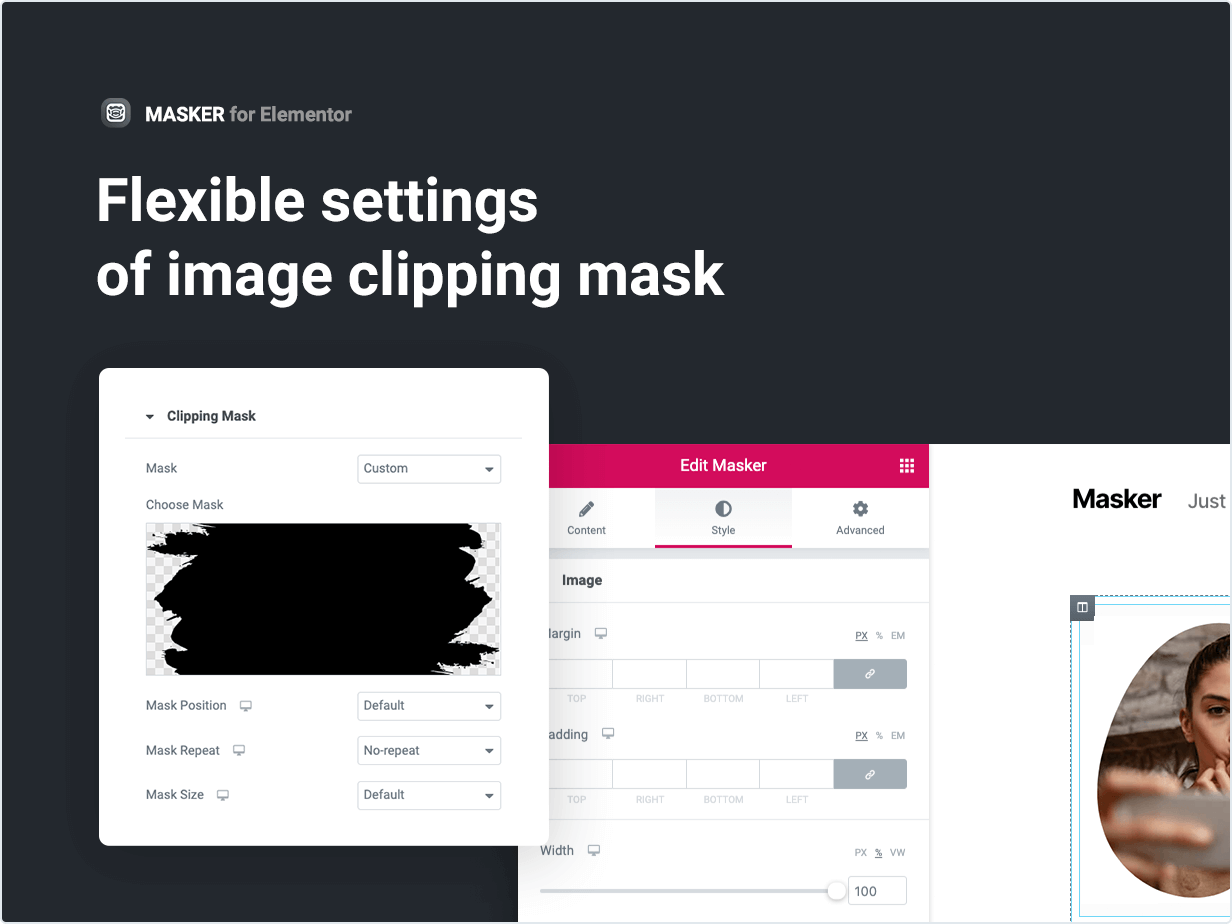 Flexible Einstellungen der Bildausschnittmaske