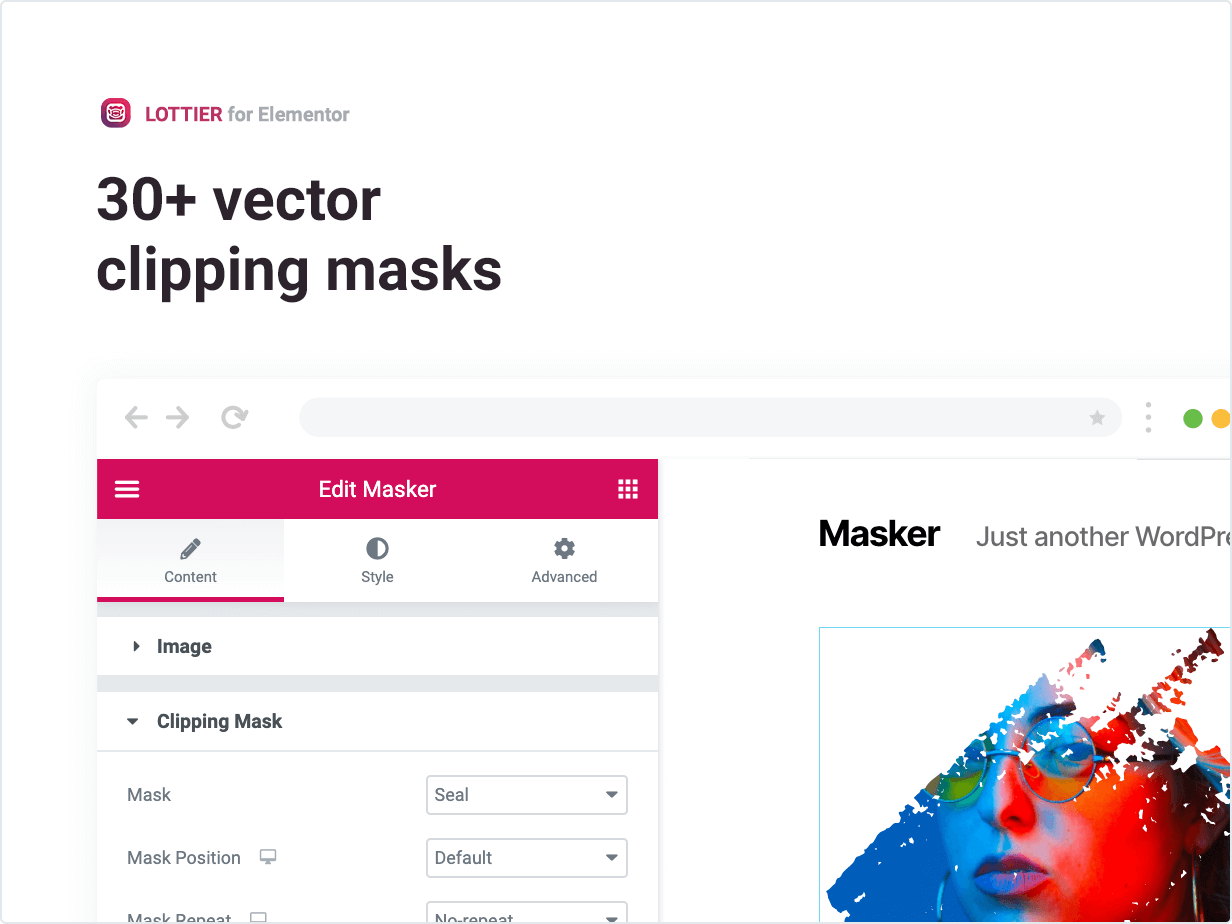 Über 30 Vektor-Clipping-Masken