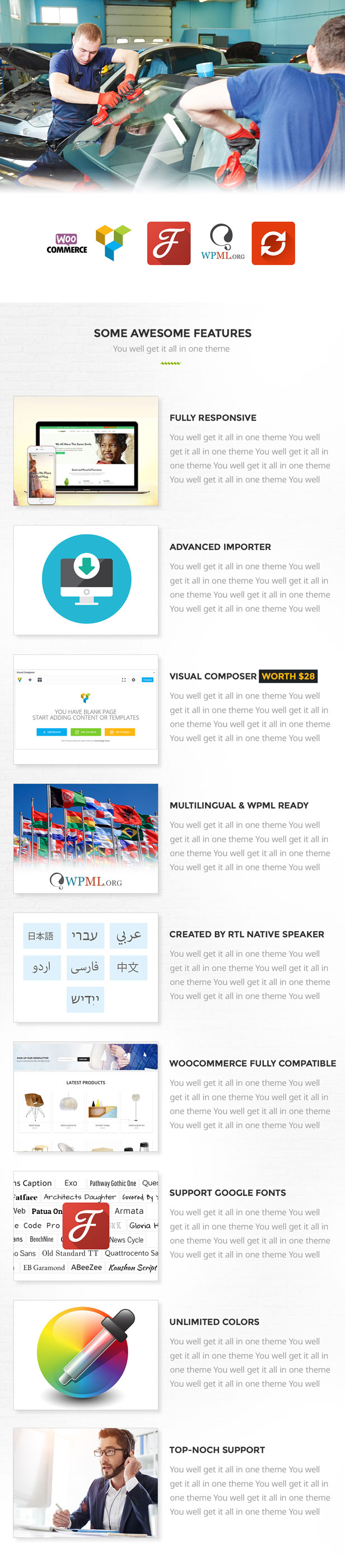 AutoGlass - Installation und Reparatur von Windschutzscheiben WordPress Theme - 1