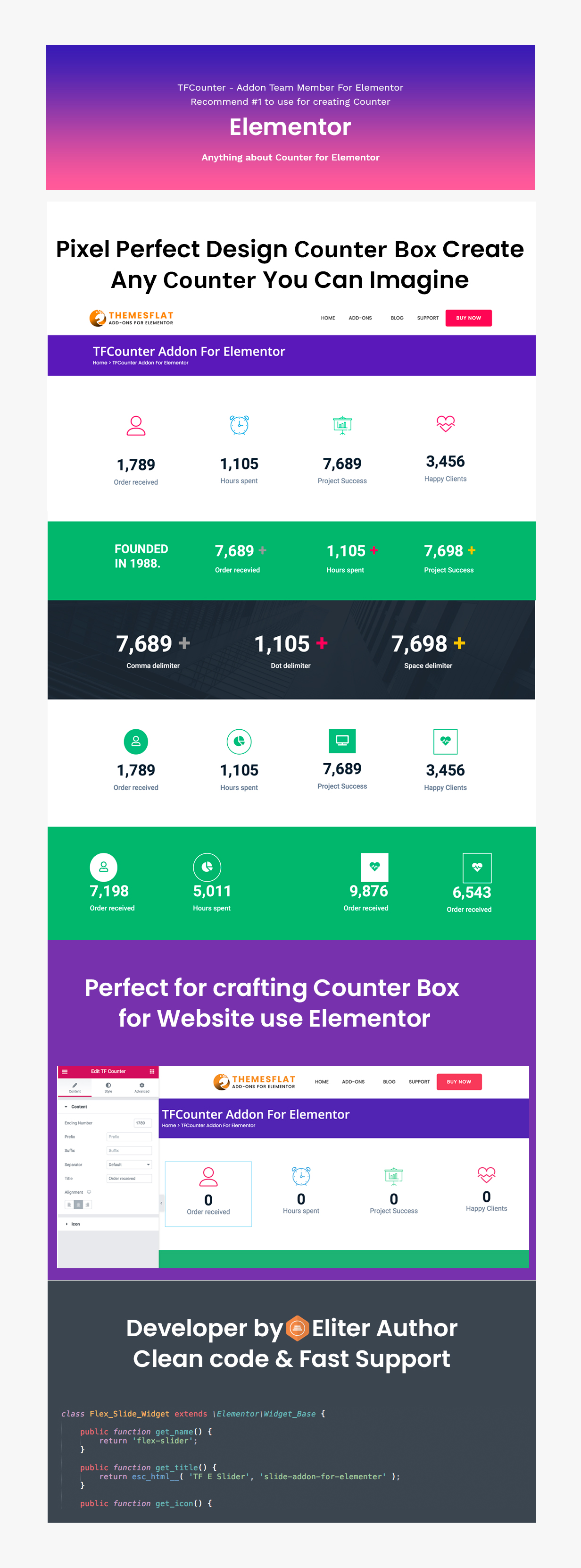 TfCounter - Zähler-Widget für Elementor