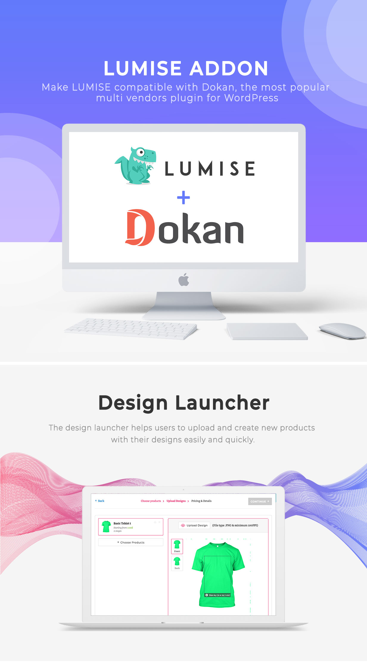 Vendors & Design Launcher Addon für LUMISE Product Designer - 2