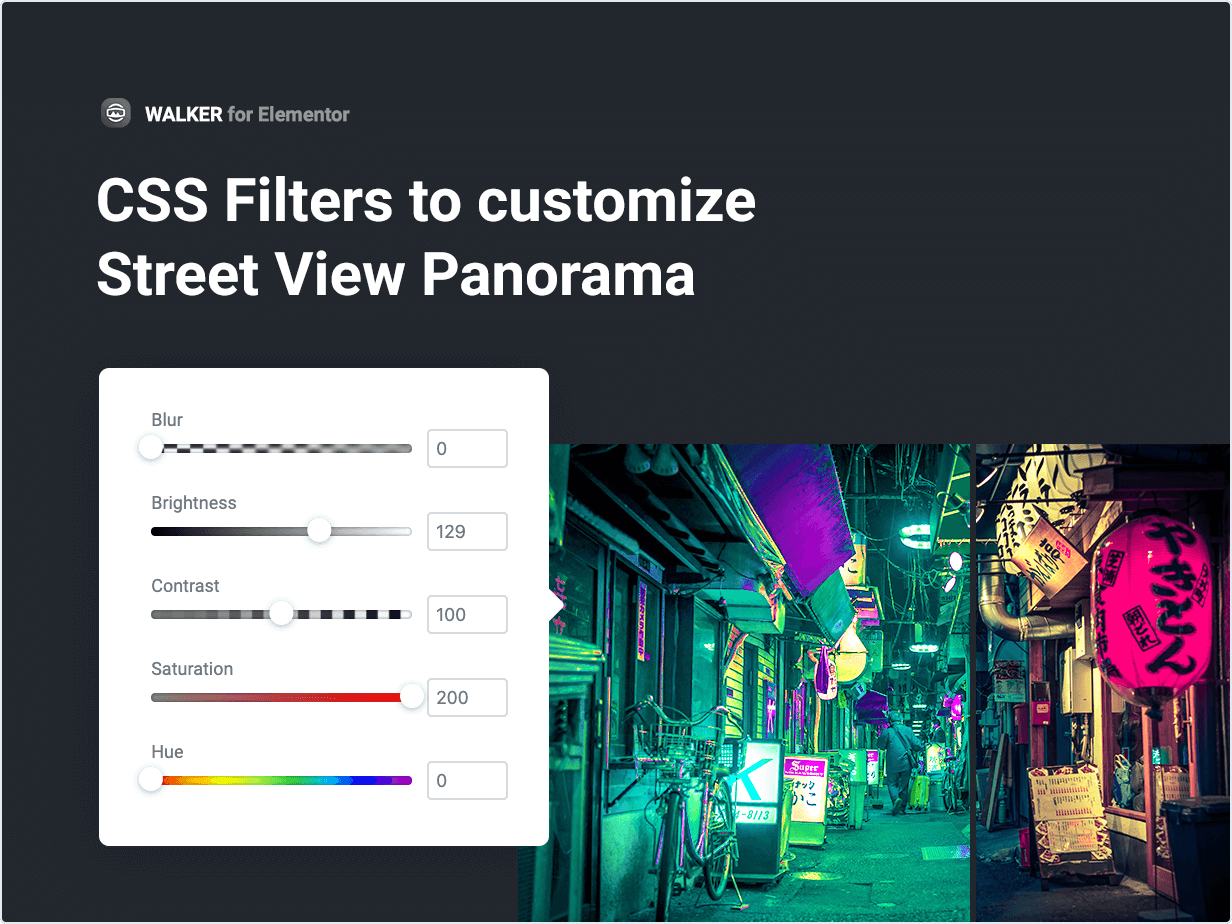 CSS-Filter zum Anpassen des Street View-Panoramas