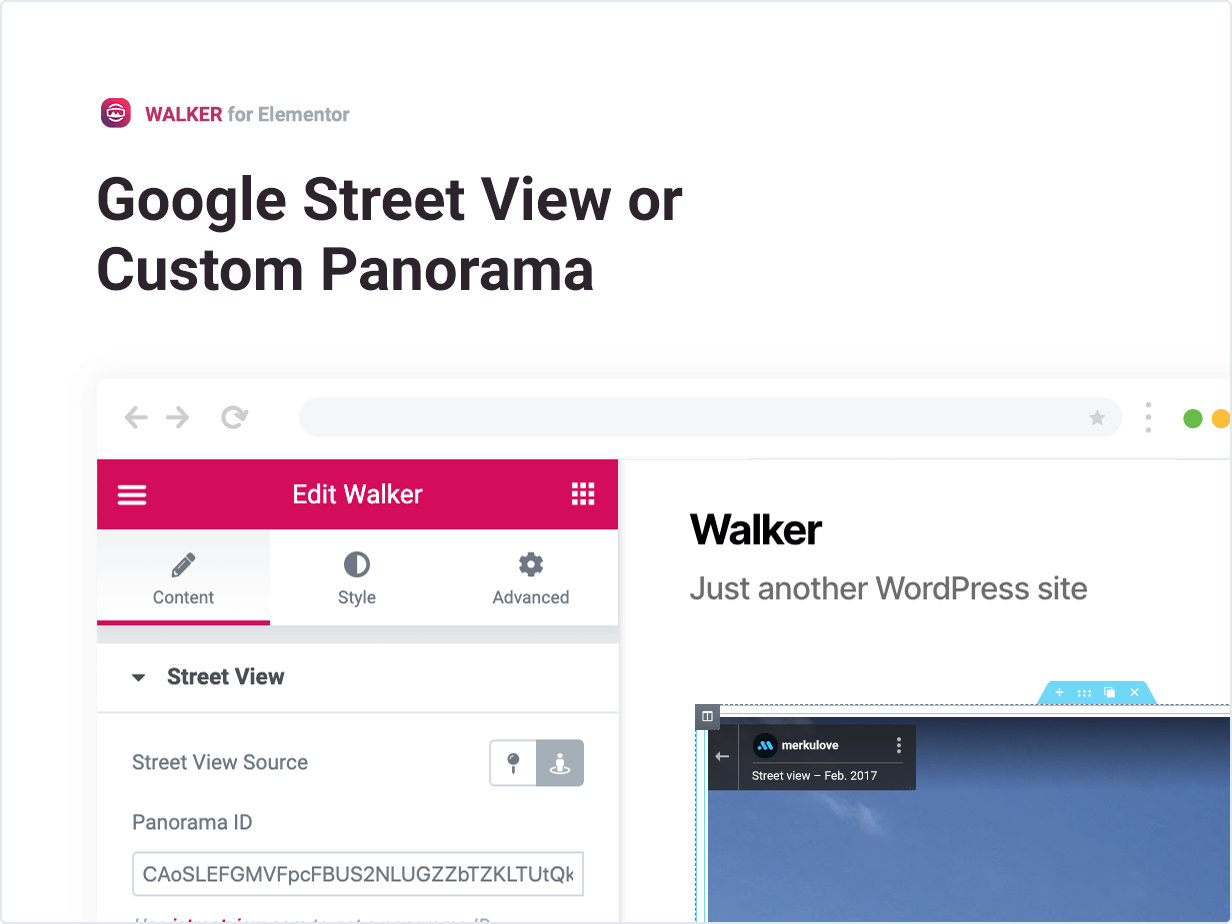 Google Street View oder benutzerdefiniertes Panorama