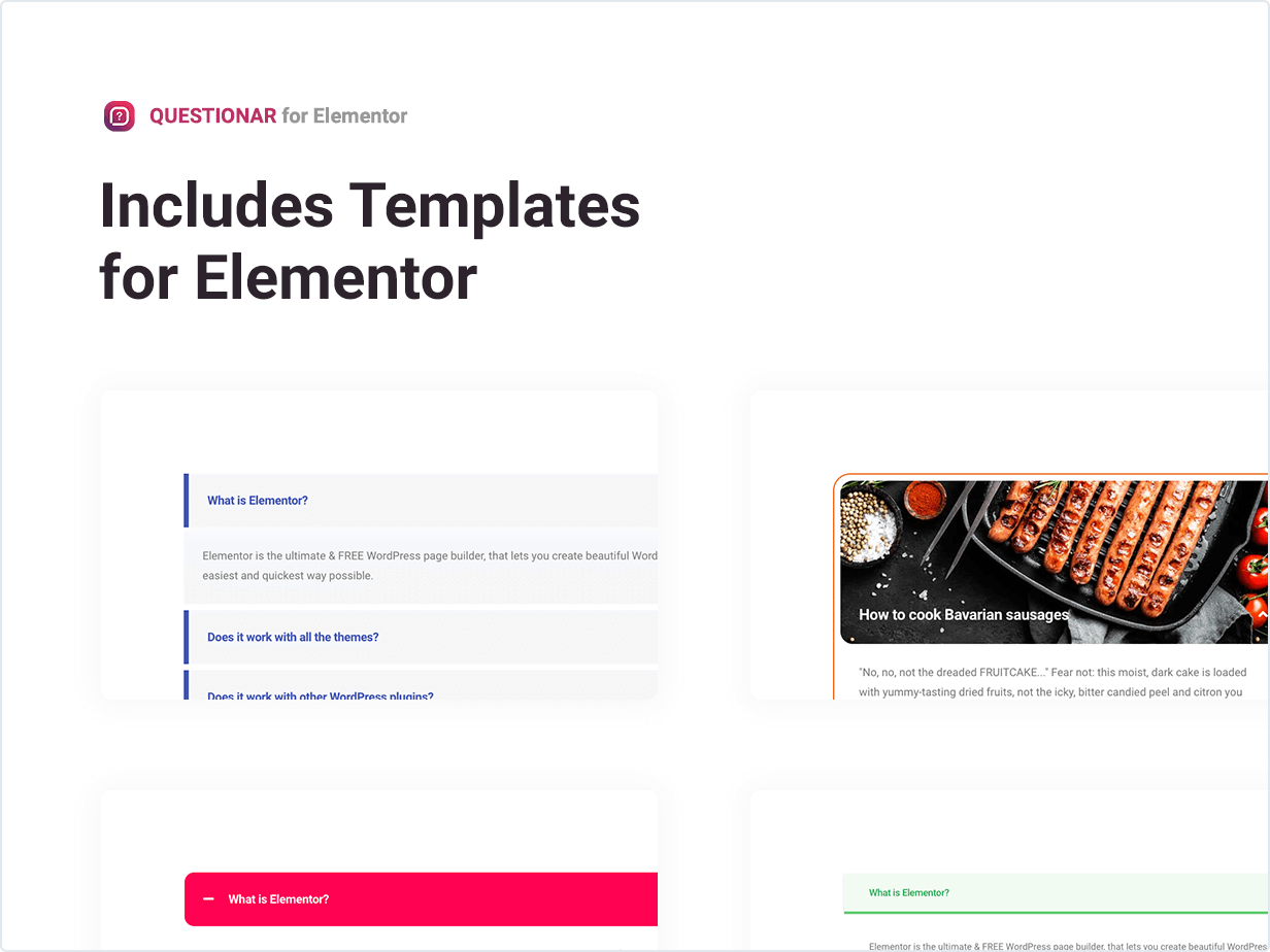 Enthält Vorlagen für Elementor