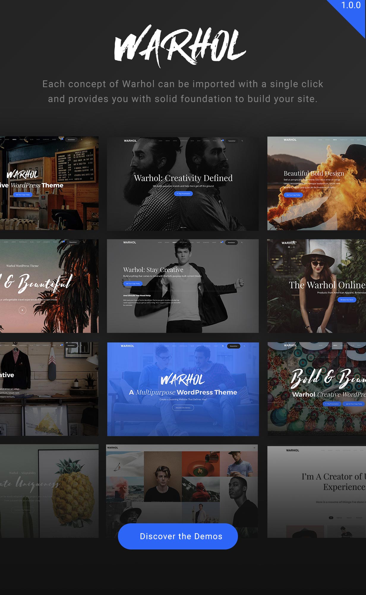 Warhol - Responsive Mehrzweck-WordPress-Theme für Kreative - 1