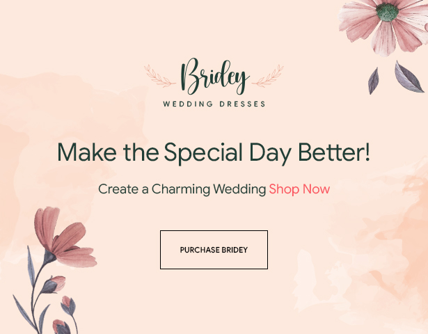 Bridey - Bridal Store WooCommerce WordPress Theme
