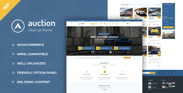 Wordpress Corporate Template Auction - Car Dealer WooCommerce WordPress Theme