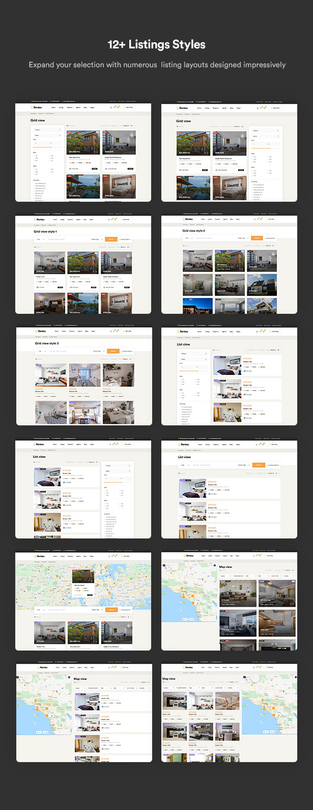 Rentex - Immobilien WordPress Theme