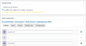 Produktvariationstabelle von WooCommerce