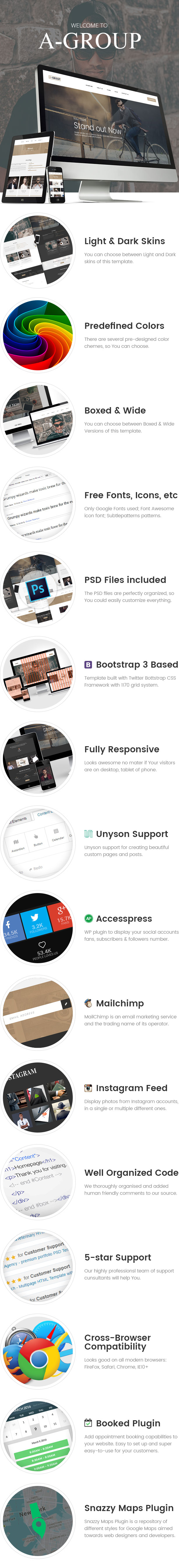 A-Group - WordPress-Theme für Unternehmen und Unternehmen