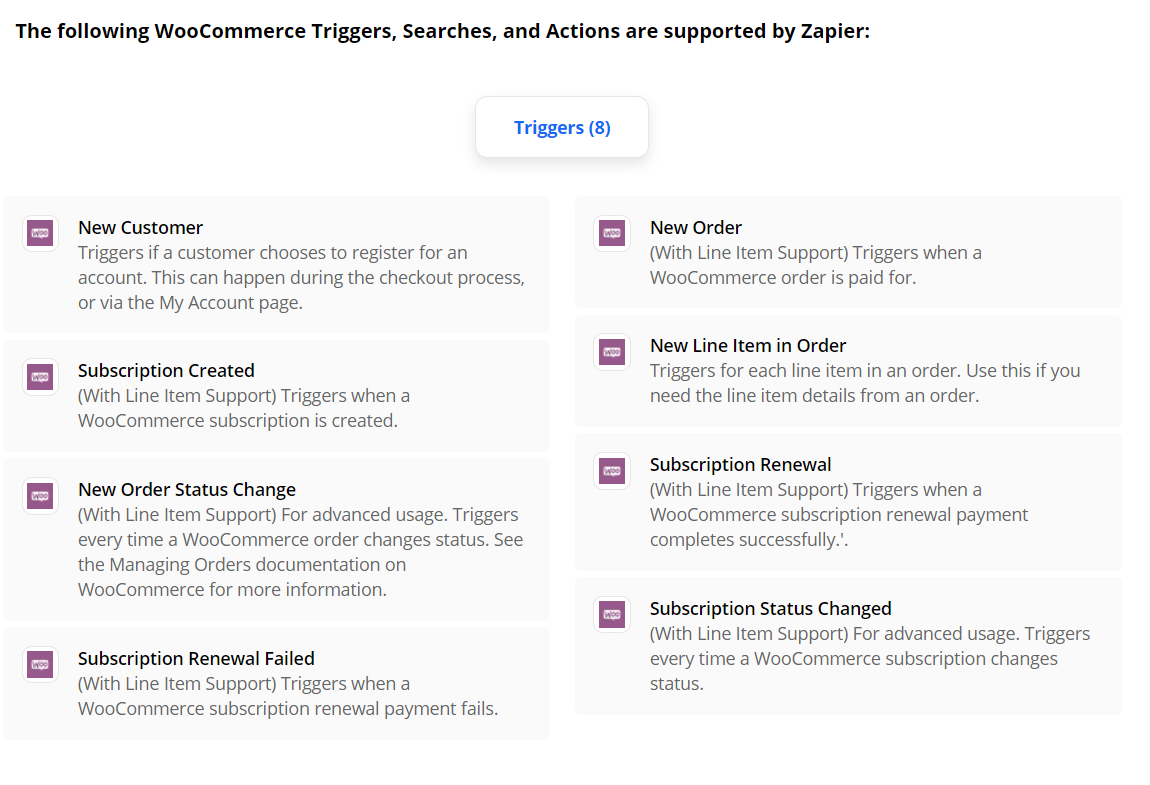 WooCommerce Zapier Integrations-Plugin
