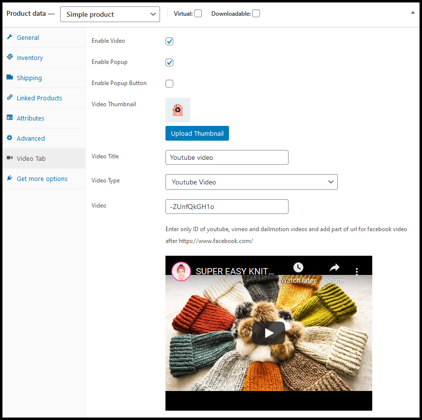 Video-Plugin für das WooCommerce-Produkt - 3