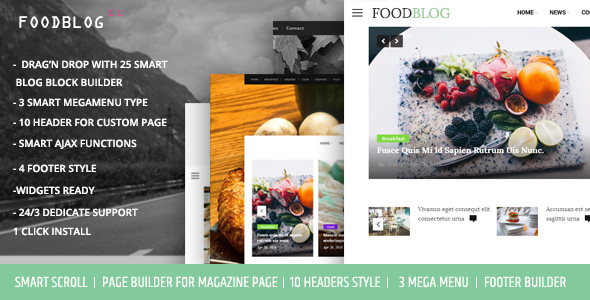 FoodBlog - Persönliches Blog und Magazin WordPress Theme