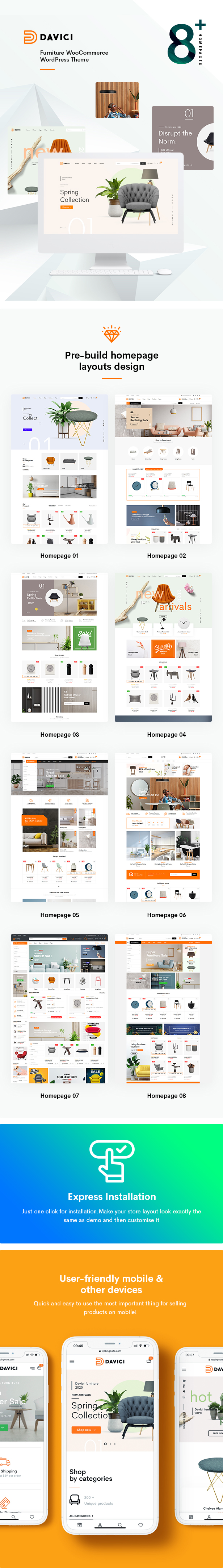 Davici - Möbel WooCommerce WordPress Theme