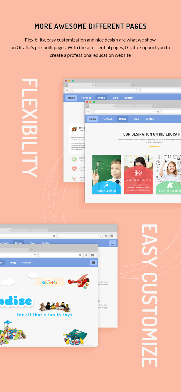 Giraffe - Kindergartenerziehung WordPress Theme - 6