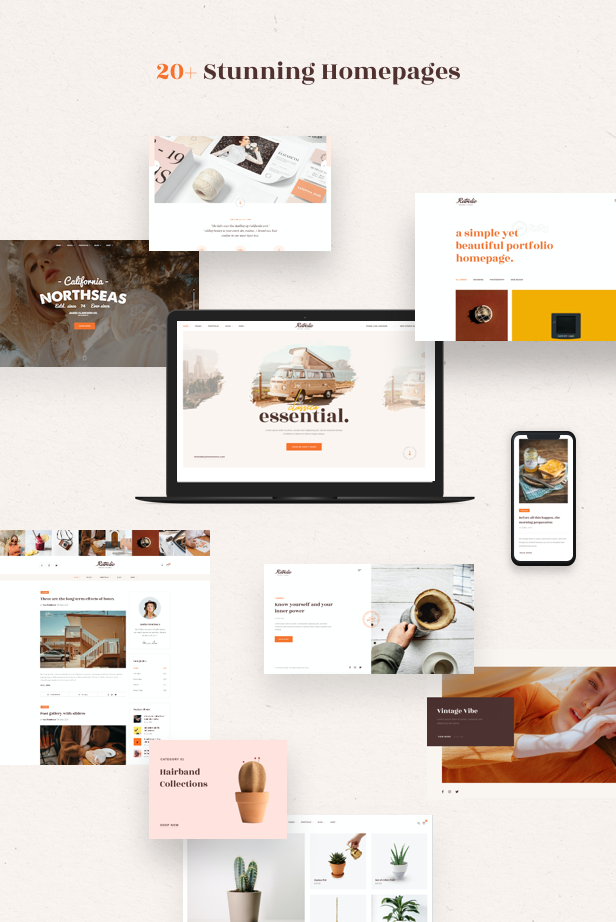 Vintage Design WordPress Theme - Klassische Homepage