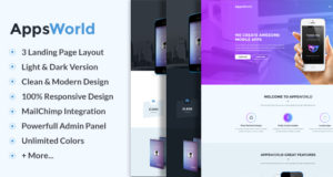 AppsWorld – Responsive App Landing Page Layout