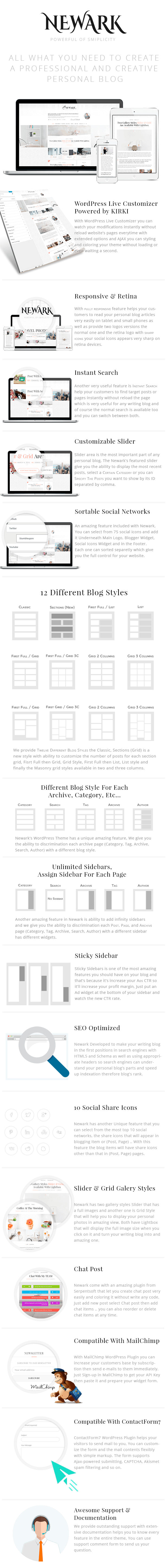 Newark Schreiben und Bloggen WordPress Theme